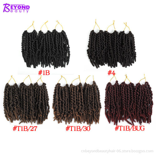 cheap short curly ombre spring twist pre-twisted  crochet hair Braids private label